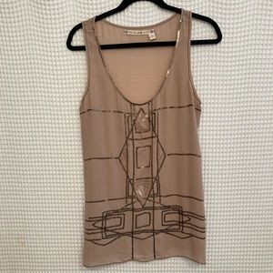 Tan sequins dress top